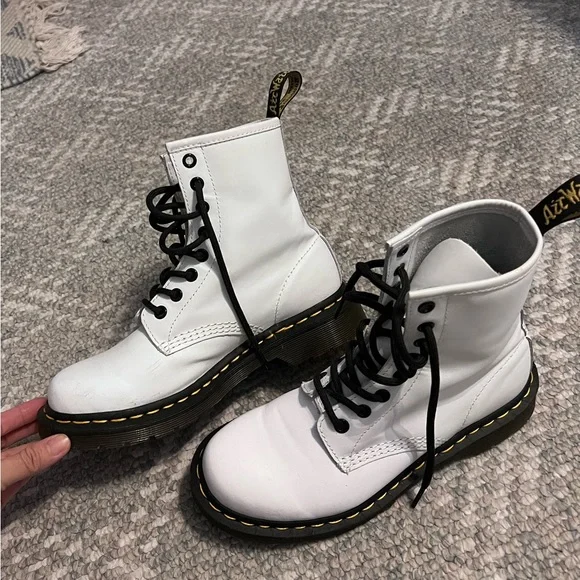 Dr. Martens | Shoes | Dr Martens White Boots Only Worn Once  display picture 3